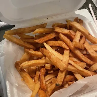 We'll done black and brown fries