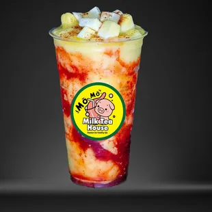a fruity drink with ice cream