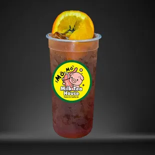 a drink with a slice of orange