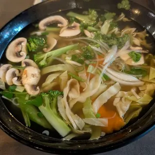 Vegetable broth pho chay
