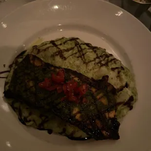 Pesto Crusted Salmon w/Pesto Mashed