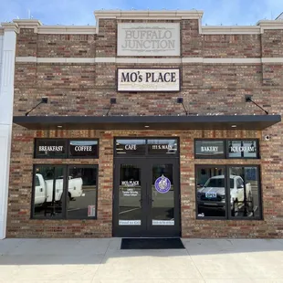 the front of the building