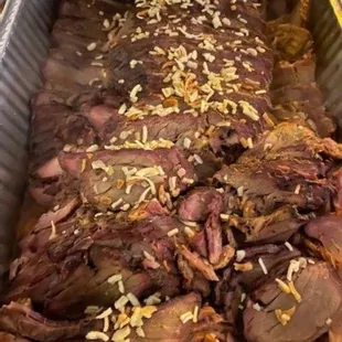 Smoked sliced brisket