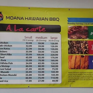 Catering menu 9/2024