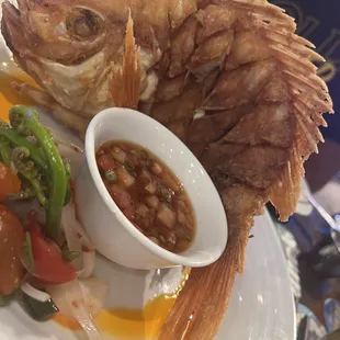 Fried Mountain Sunfush. Killed this! So damn delicious!!