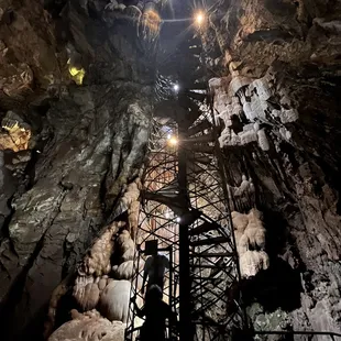 Spiral staircase. Takes time to go back up.