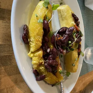 Ripe plaintain with kidney beans