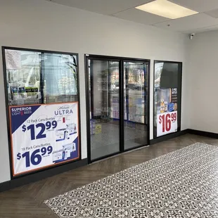 the entrance to the store