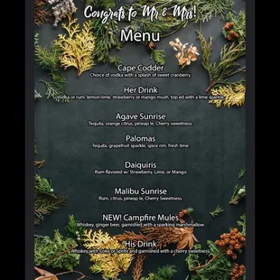 This is an example of how our menu will be provided the entirety of your special event!