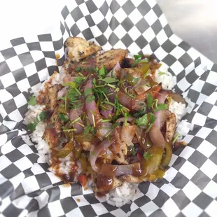 Jamaican jerk chicken rice