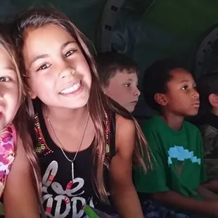 Serious gamers in the background!