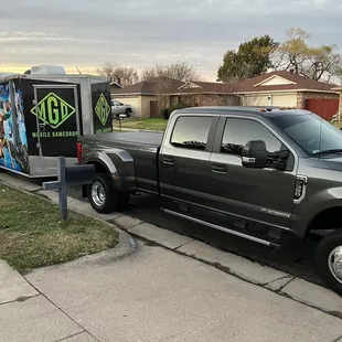 Truck and trailer. 50' long