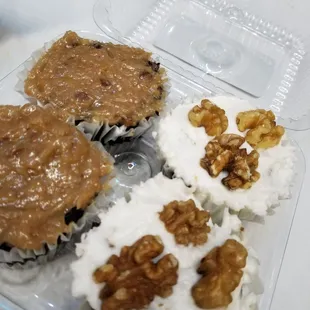 German chocolate cake cupcakes and carot cake cupcakes, so good!