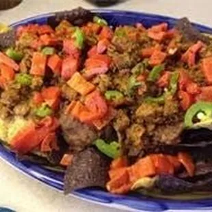 Vegan Nachos! Comes with creamy Almond Cheese!