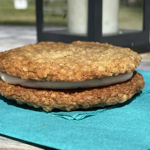 a sandwich on a napkin