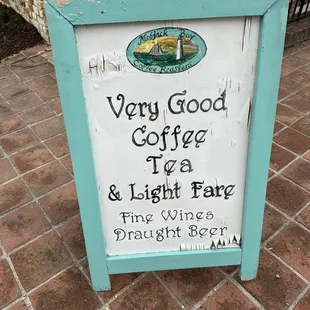 Sign in front of entrance.