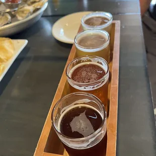Craft beer flight.