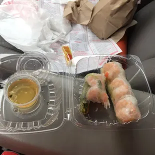 Couple Spring rolls, and fish sauce. They have great fish sauce!