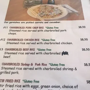 Part of the menu