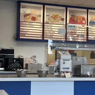 menu and counter