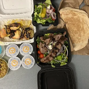 a variety of food items