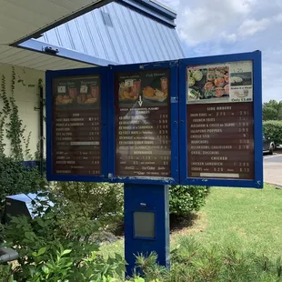 Drive through menu