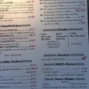 Part of the menu board. They serve brats, too.