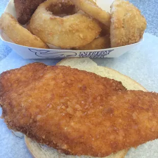 huge piece of fish and the best onion rings in Louisville!