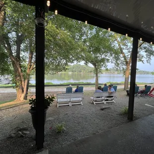 Outdoor patio and view from outdoor bar