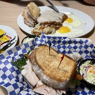 Moby's Turkey Club &amp; Chicken Fried Steak &amp; Eggs