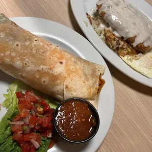 Southwestern Breakfast Burrito/ Chicken Fried Steak &amp; Eggs