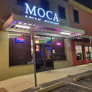 outside of restaurant at night