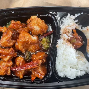 General Tso Take Out (Not pictures Miso Soup)