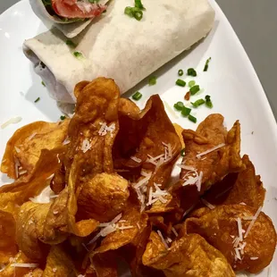 Chicken BLT wrap with Brie &amp; peppercorn aioli