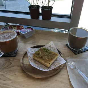 Coffee and Pistachio dessert