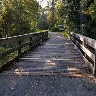 Nice little park: one porta potty, handful of squirrels, red headed woodpecker and a paved walk path with exercise equipment :)