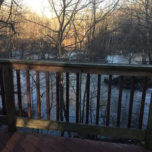 Exterior of restaurant nice mild weather out door seating.