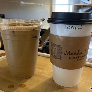 Cold dark brew  White mocha