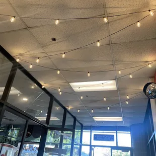 The interior of the outside of the shop.