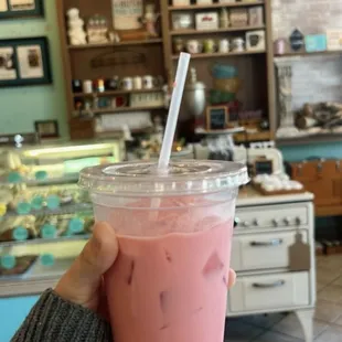 Pink Velvet latte