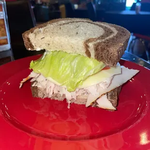 Turkey on marbled rye 1/2 Sammie