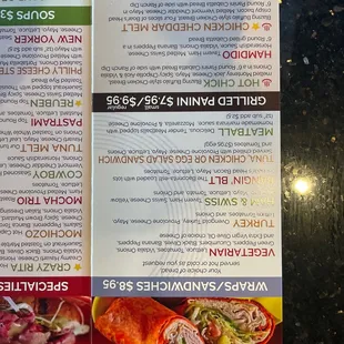 menu, pizza