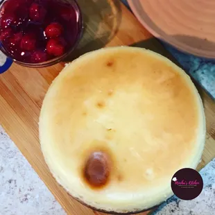 Vanilla Bean Cheesecake w/cherry topping