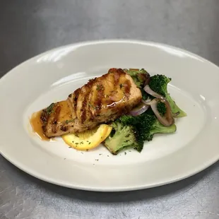 Orange Glazed Salmon with Veggies