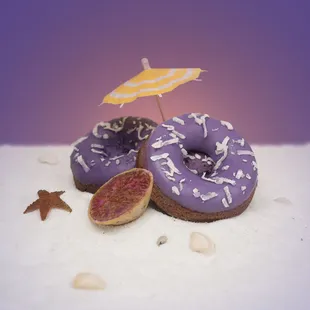 Ube coconut mochi donut!