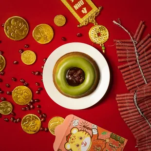 Matcha Red Bean mochi donut!