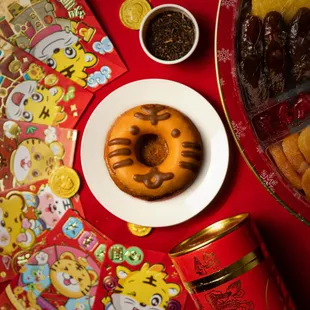 Thai-ger Tea mochi donut!