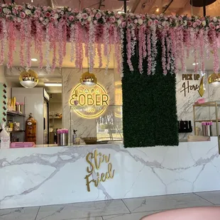 the entrance to a store