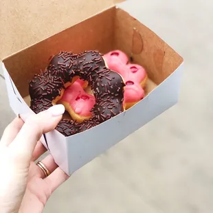 Chocolate and raspberry donuts
