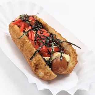 Japanese mochi hot dog